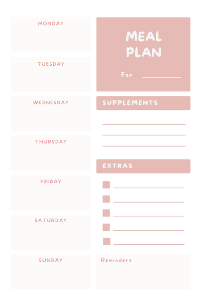 Digital Weekly Meal Planner Notepad - A5